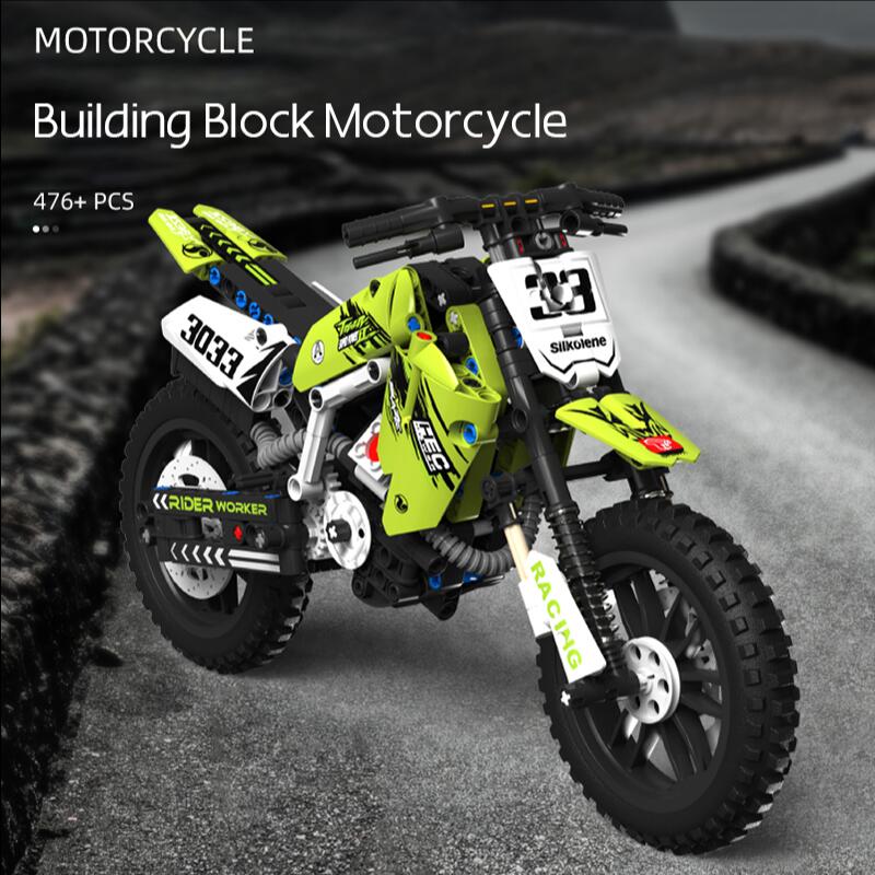 Building Blocks Motorcycle Model Children's Educational Assembly Toys