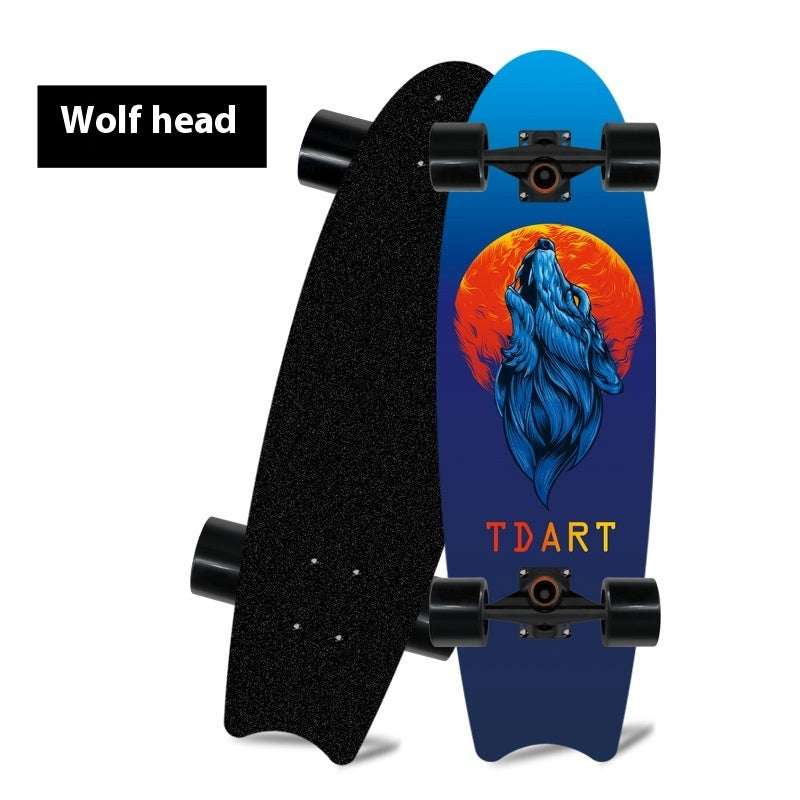 Single Warped Brush Street Board Fishtail Skateboard Maple Scooter Board Surfboard