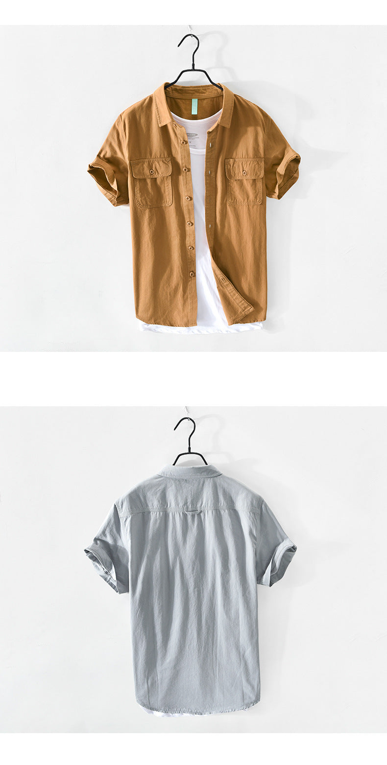 Casual Cotton Short-sleeved Shirt
