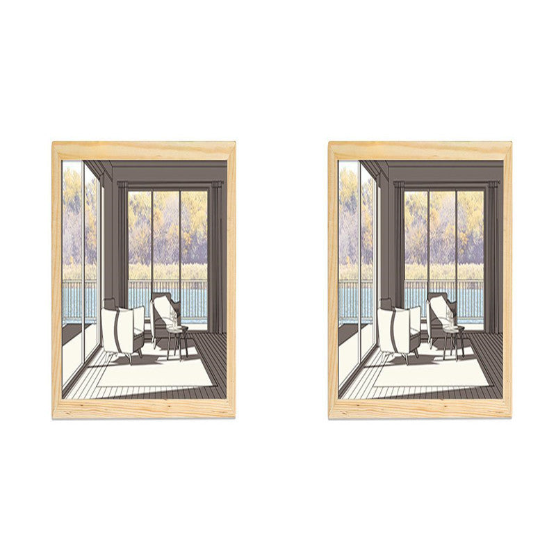LED Decorative Light: Modern Bedside Picture with Simulated Sunshine.