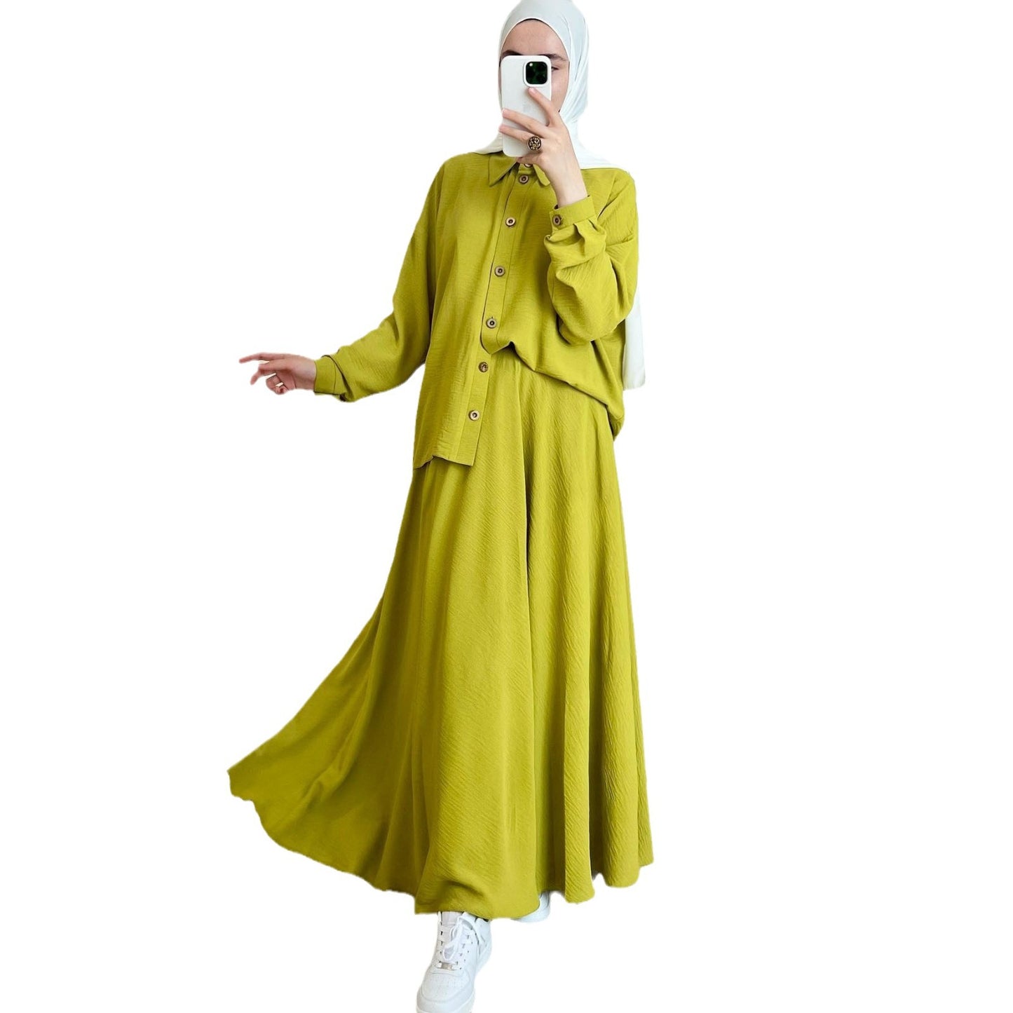 Long Sleeve Large Swing Skirt Suit