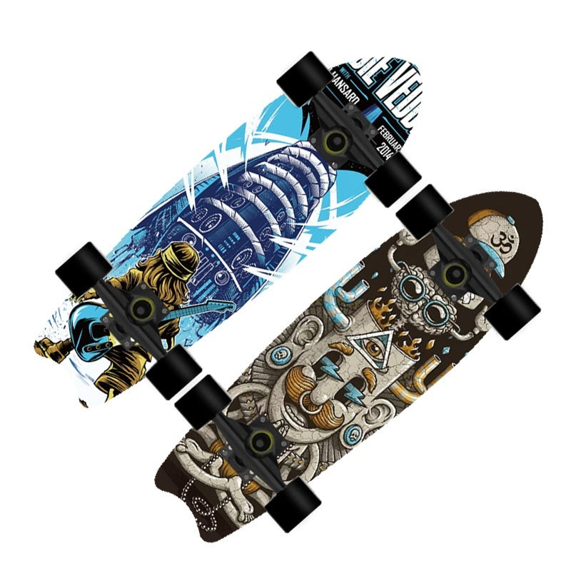 Single Warped Brush Street Board Fishtail Skateboard Maple Scooter Board Surfboard