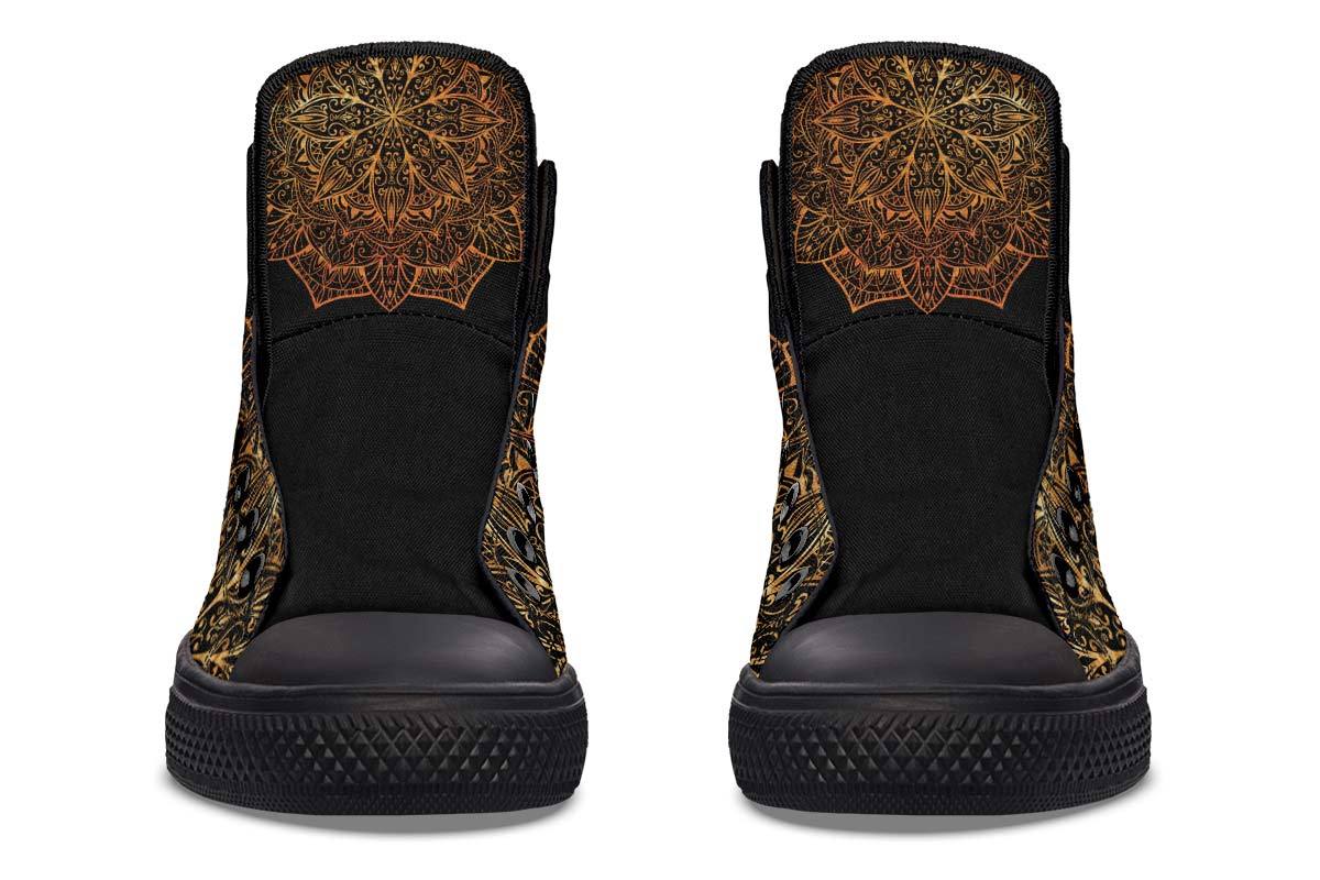 Color Printing High-top Canvas Shoes
