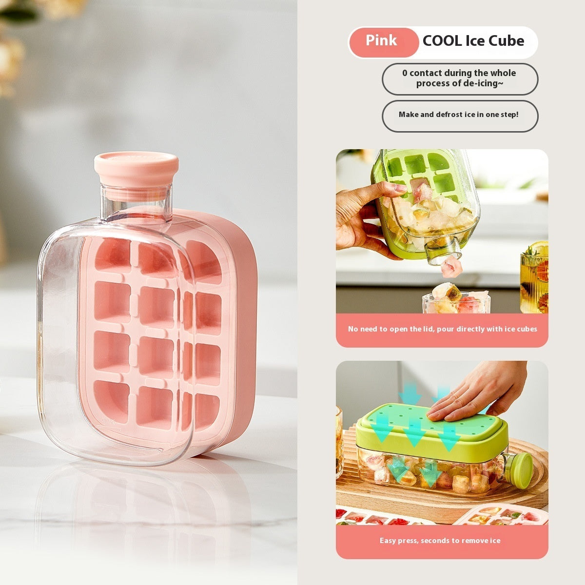One-Click Molding Cooling Cup,Instant Ice Maker,,Straw Included,Curling Mold,Portable & Stylish Chilled Drink