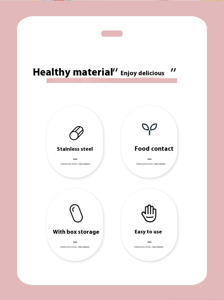 Creative Baby Stainless Steel Tableware Portable Spork Suit
