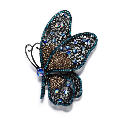 Rhinestone Butterfly Brooch Female Graceful And Fashionable Coat Pin