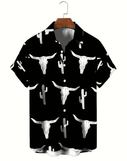 New 3D Printed Men's Short Sleeve Shirt