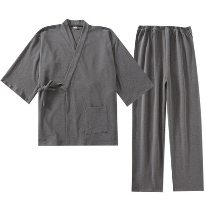 Japanese Style Muji Men's Kimono Pajamas Thickened Warm