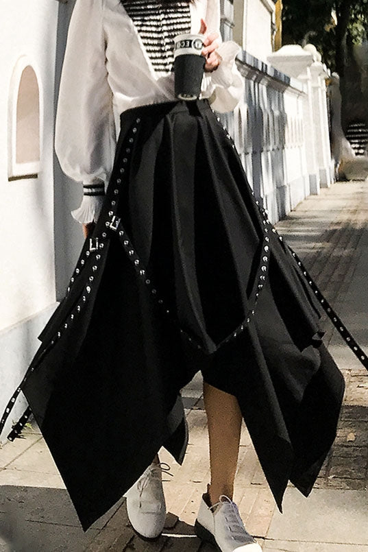 Irregular Skirt Winter Female Korean Style Temperament Black