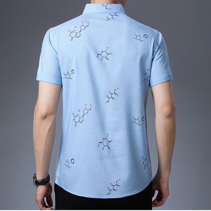 Men's thin printed short-sleeved shirt