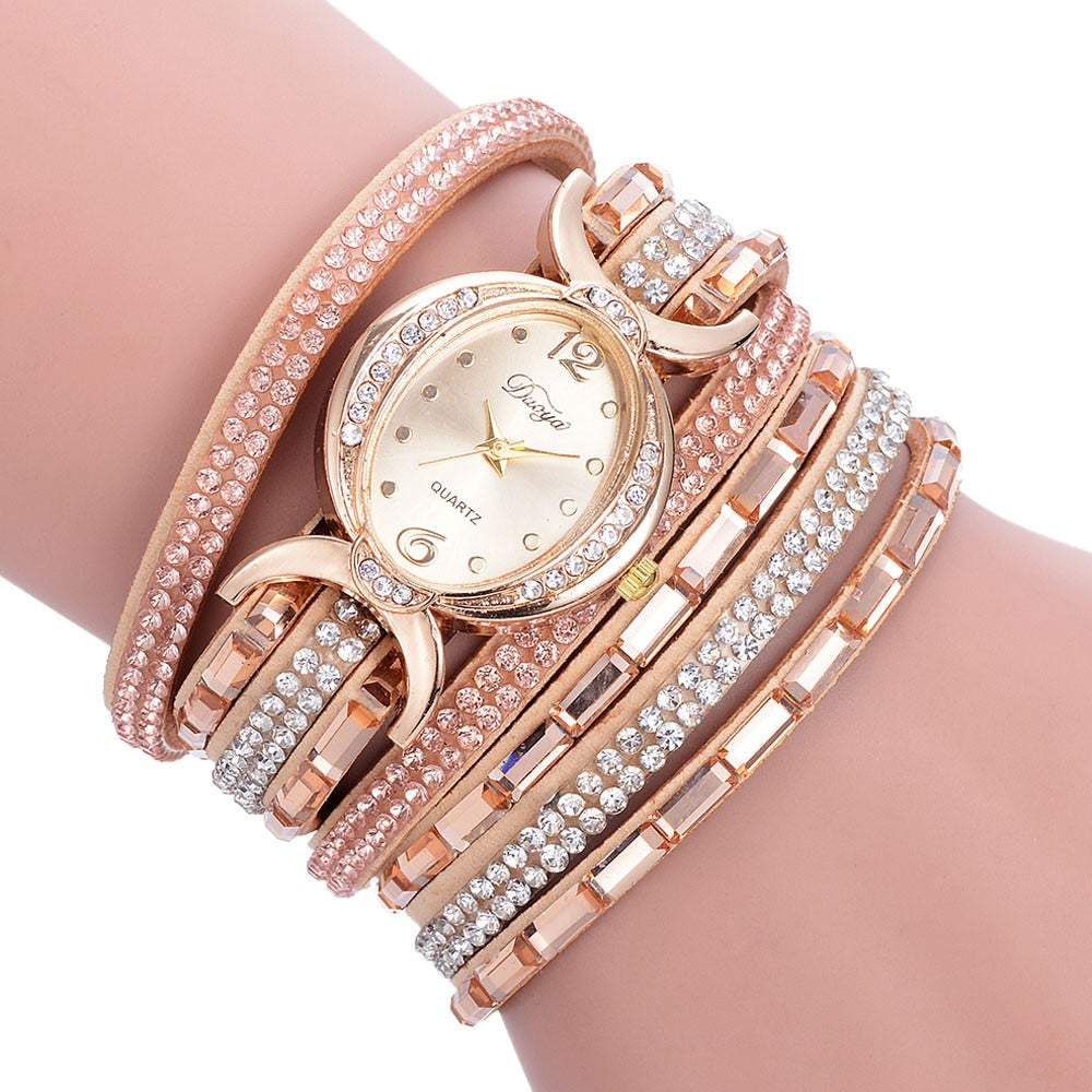 New Casual Rhinestone Watch Dress Ladies Bracelet Watch Analog Quartz Watch for Women