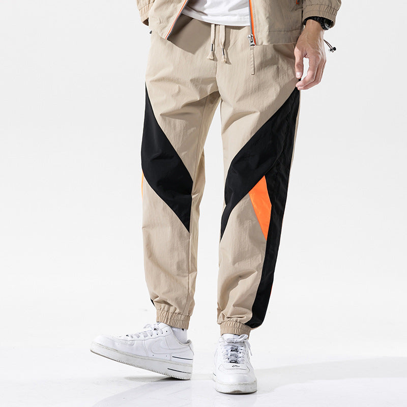 Urban Men's Casual Sports Suit Trendy Color Matching Suit