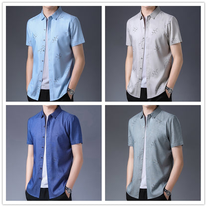 Men's thin printed short-sleeved shirt