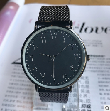 New fashion trend business casual men and women watch men's watch wild simple strange number couple watch women