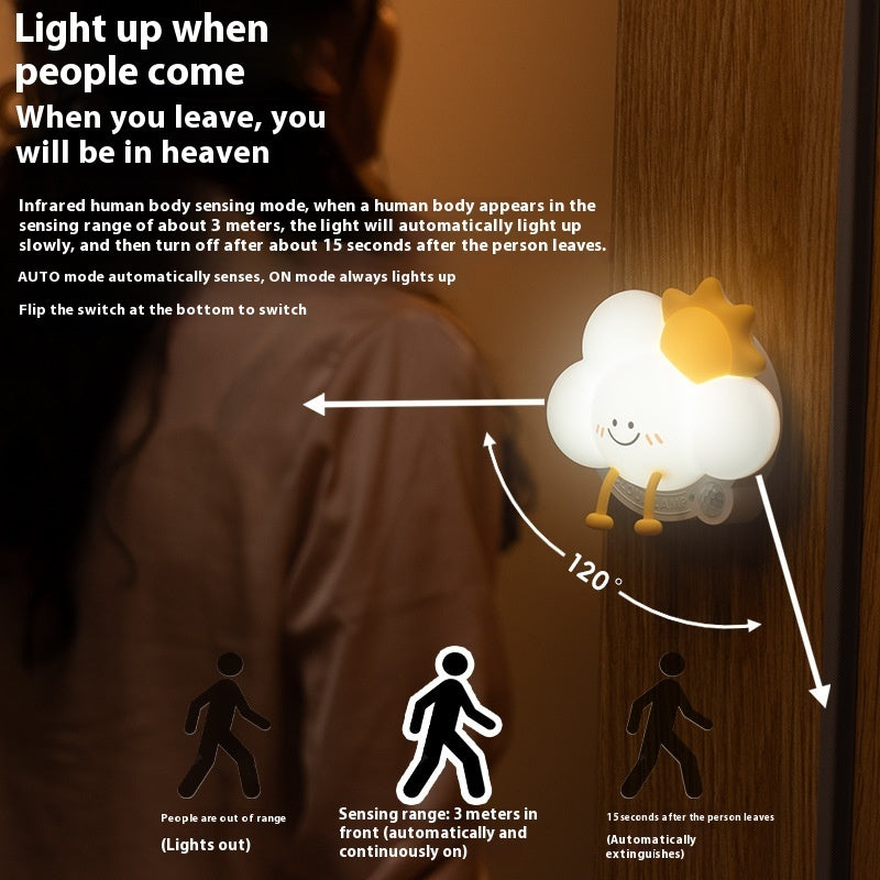 USB Charging Cloud Intelligent Human Body Small Induction Night Lamp