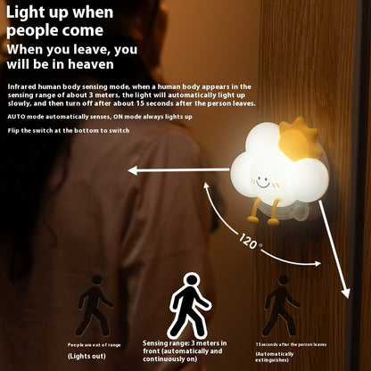 USB Charging Cloud Intelligent Human Body Small Induction Night Lamp
