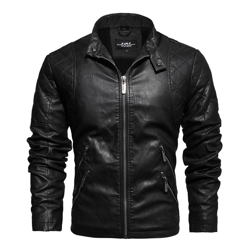 "Sleek Mastery: Enhanced Men's Leather Jacket"