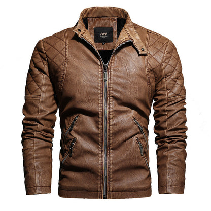 "Sleek Mastery: Enhanced Men's Leather Jacket"