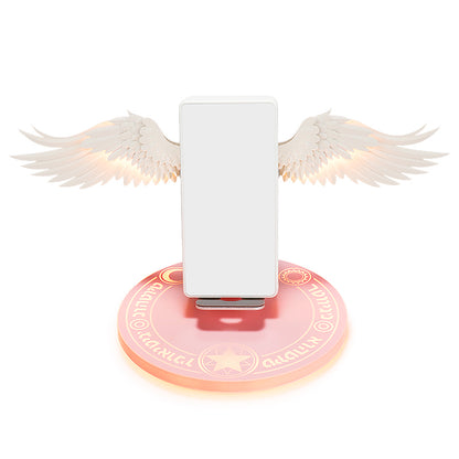 Universal Colorful LED Angel Wings Qi Wireless Charger Charge Dock For Mobile Phone Fast Charger