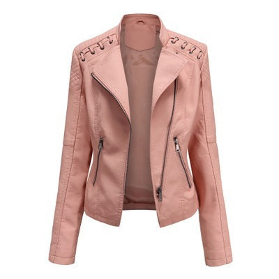 Women's Leather Jackets Women's Short Jackets Slim Thin Leather Jackets Ladies Motorcycle Suits