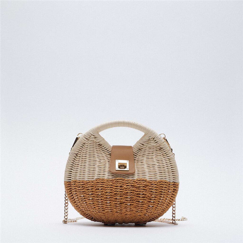 Rattan Woven Bag Single Shoulder Handbag