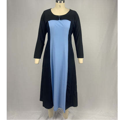 "Seasonal Harmony Long-Sleeved Soirée Dress"