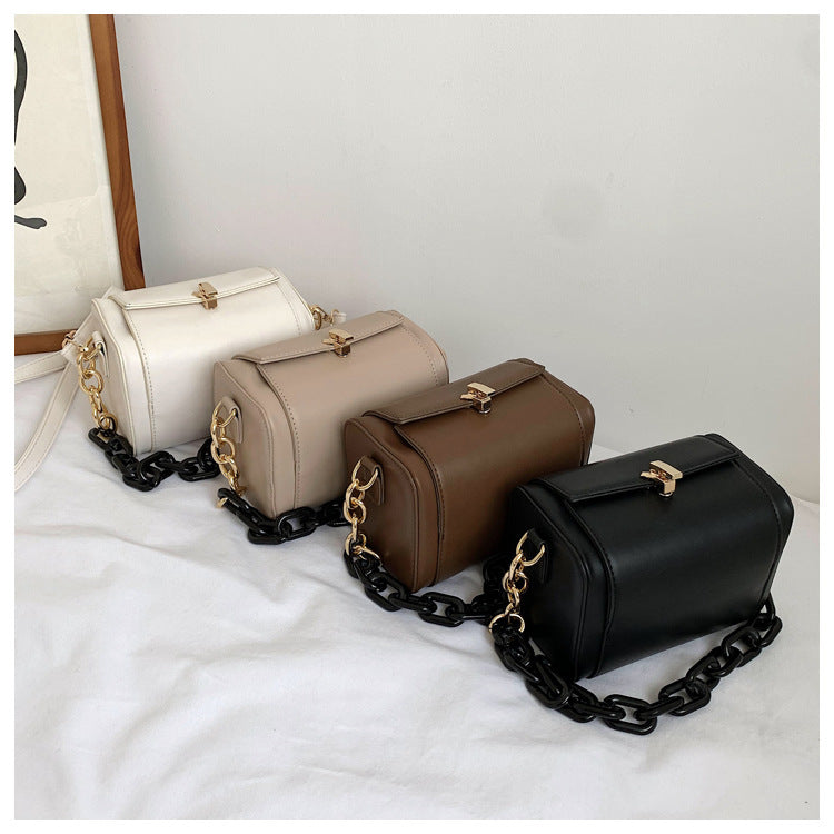 Luxury Chain Women Handbag Solid color Square Tote bag High quality PU Leather Women's Designer Handbag Vintage Shoulder Bag