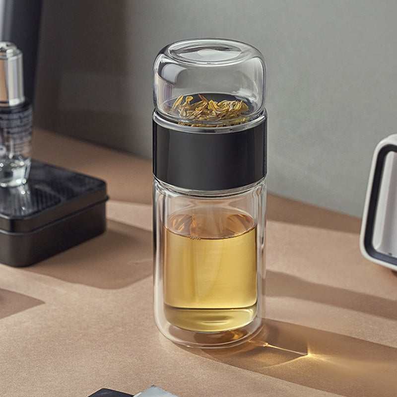 Portable Tea And Water Separation Double-Layer Glass