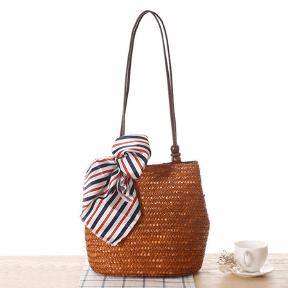 One-shoulder Straw Bag Women Bag Seaside Vacation Woven Bag Straw Bag Beach Bag