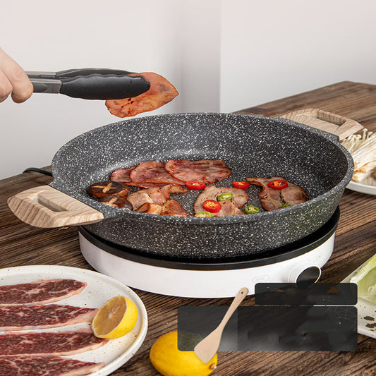 Carrot Maifan Stone Non-Stick Steak Frying Pan Without Soot and Flat Bottom