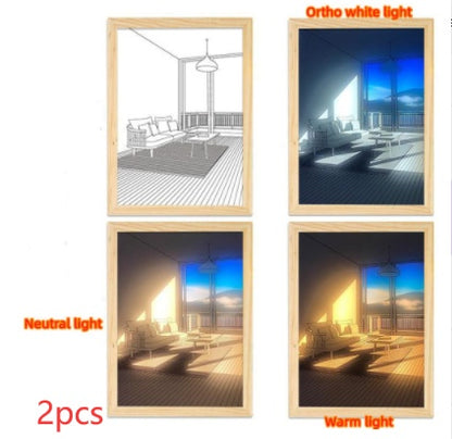 LED Decorative Light: Modern Bedside Picture with Simulated Sunshine.