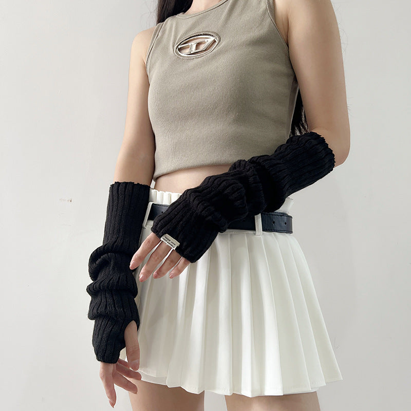 "Lily's Cozy Knit Sleeve Gloves"