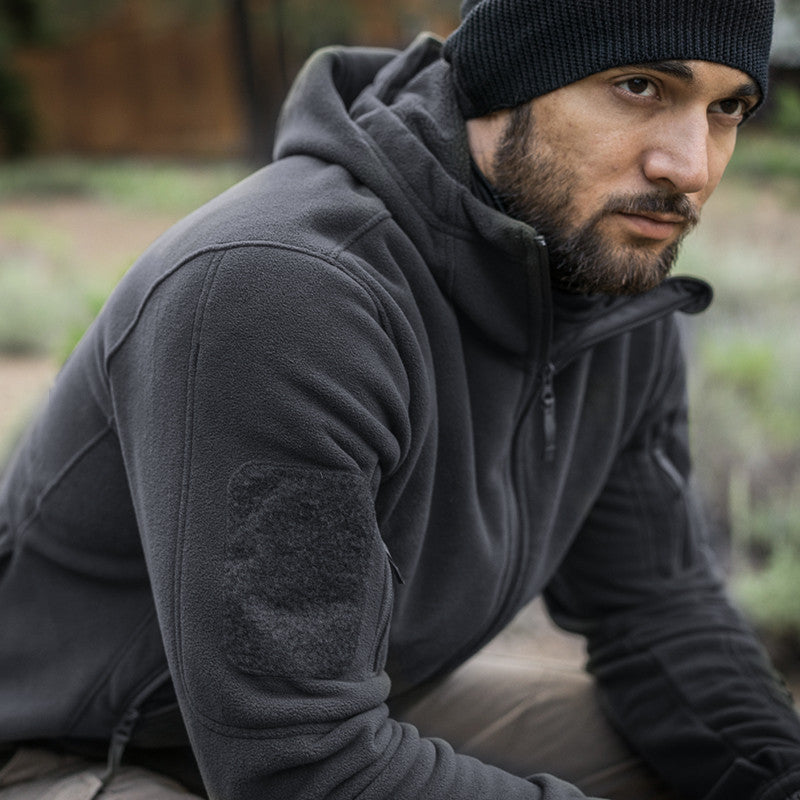 "Stealth Trek: Tactical Hooded Hiking Jacket"