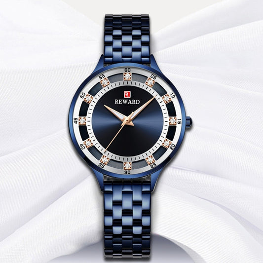 "Diamond Elegance Waterproof Quartz Watch"