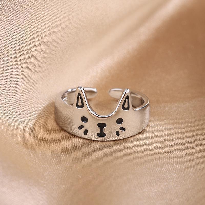Women's Cute Cartoon Epoxy Cat Ring