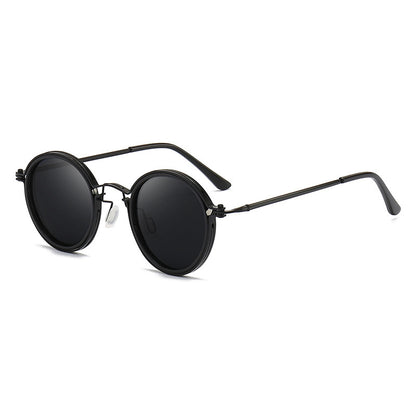 Sunscreen Retro Style Round Frame Metal Sunglasses