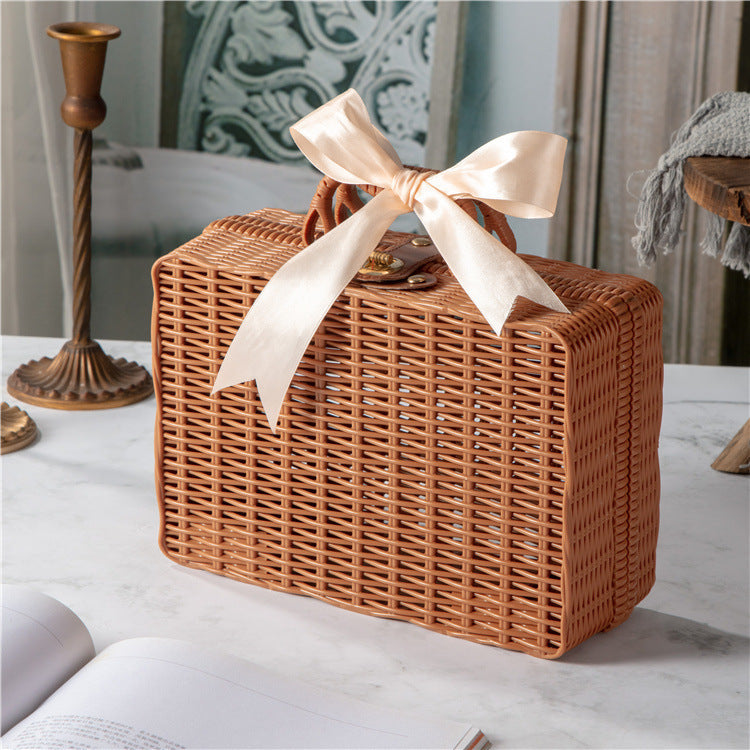 Square Rattan Plastic Gift Packaging Box