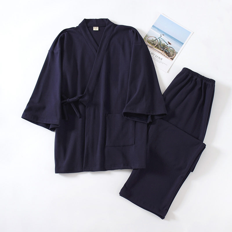 Japanese Style Muji Men's Kimono Pajamas Thickened Warm