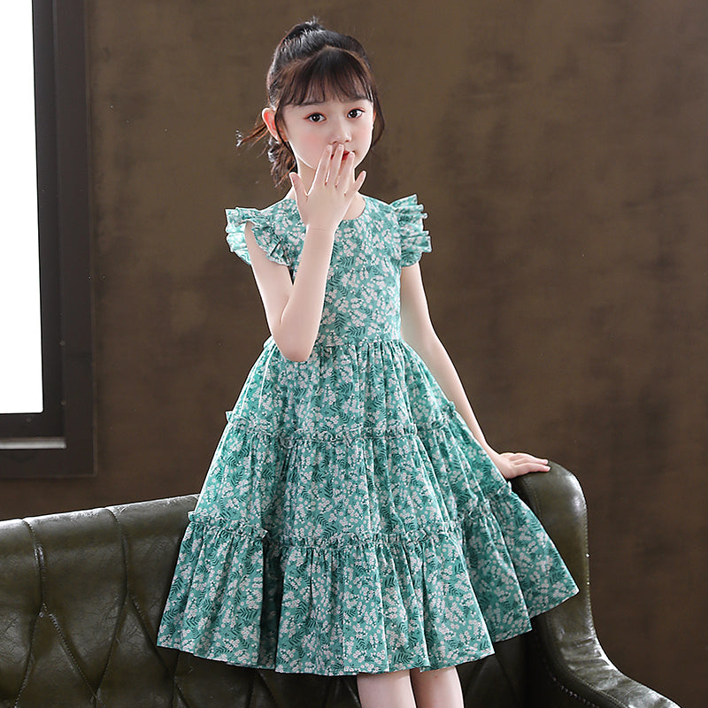 Girls' Cotton New Hot Sell Style Floral Dress