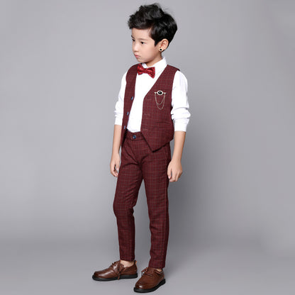 Boy's Suit Fashion Spring Two-piece Vest Set