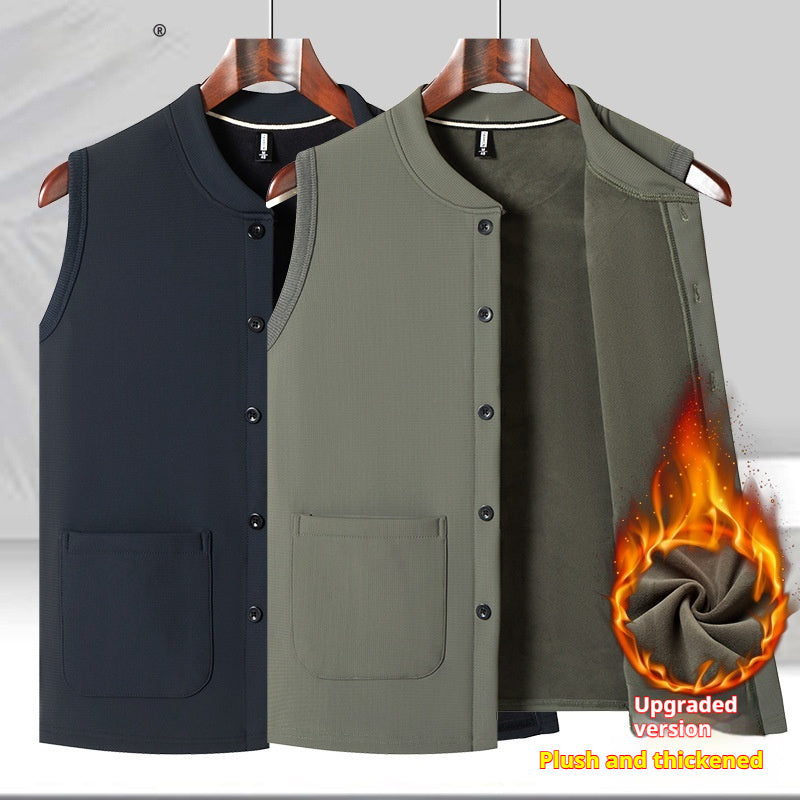 No Hooded Men's Thermal Vest Winter Clothes Velvet Vest