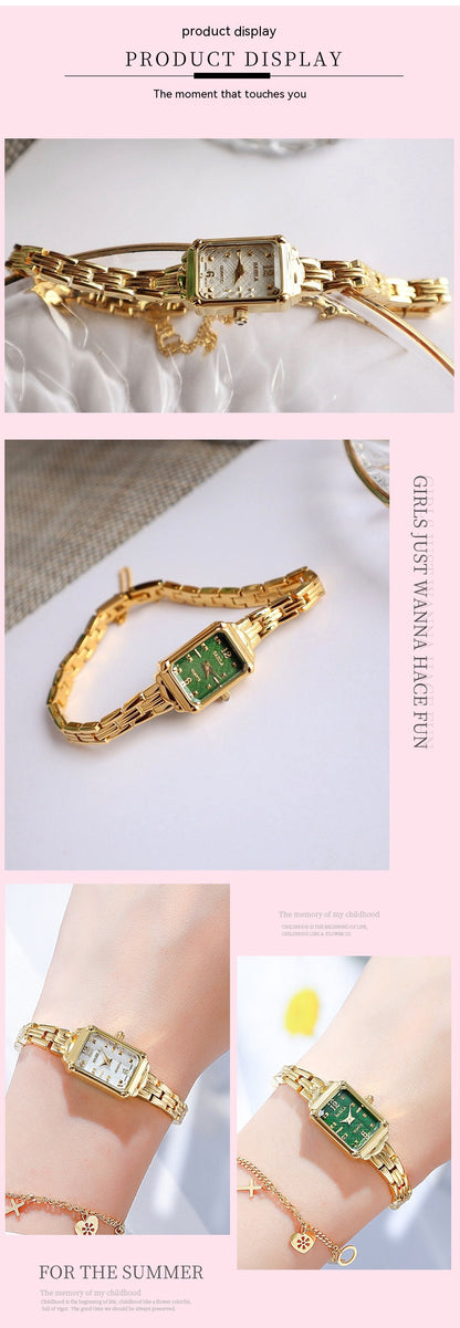 Temperament Copper Plating 18K Gold Fashion Casual Internet Celebrity Women's Square Watch