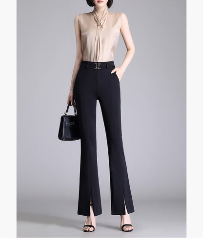 Women's High Waist Casual Wide And Long Cropped Pants