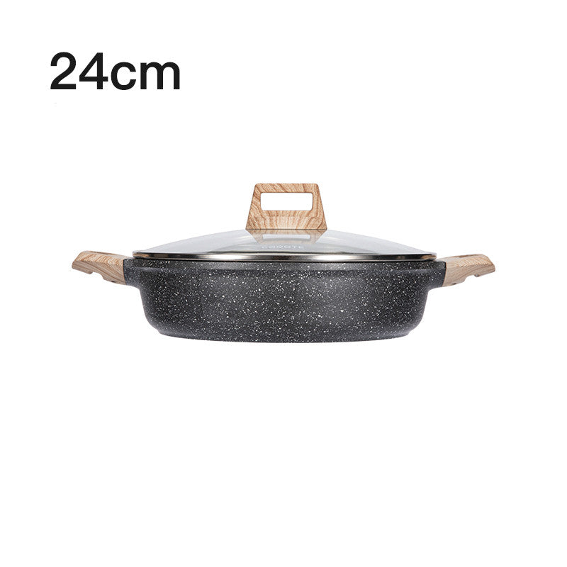 Carrot Maifan Stone Non-Stick Steak Frying Pan Without Soot and Flat Bottom