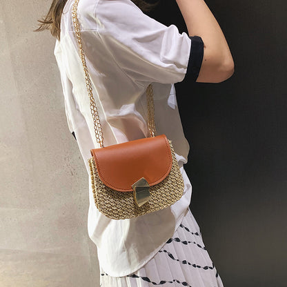 Straw crossbody bag