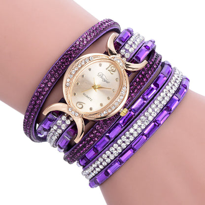 New Casual Rhinestone Watch Dress Ladies Bracelet Watch Analog Quartz Watch for Women