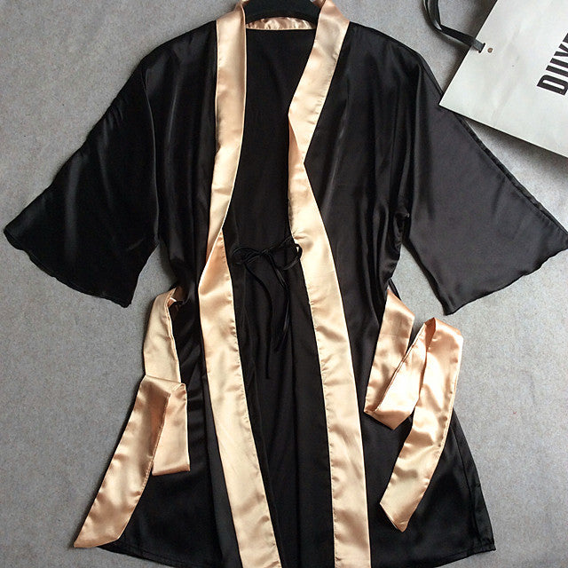 Women's Exquisite Silk Satin Kimono Robe