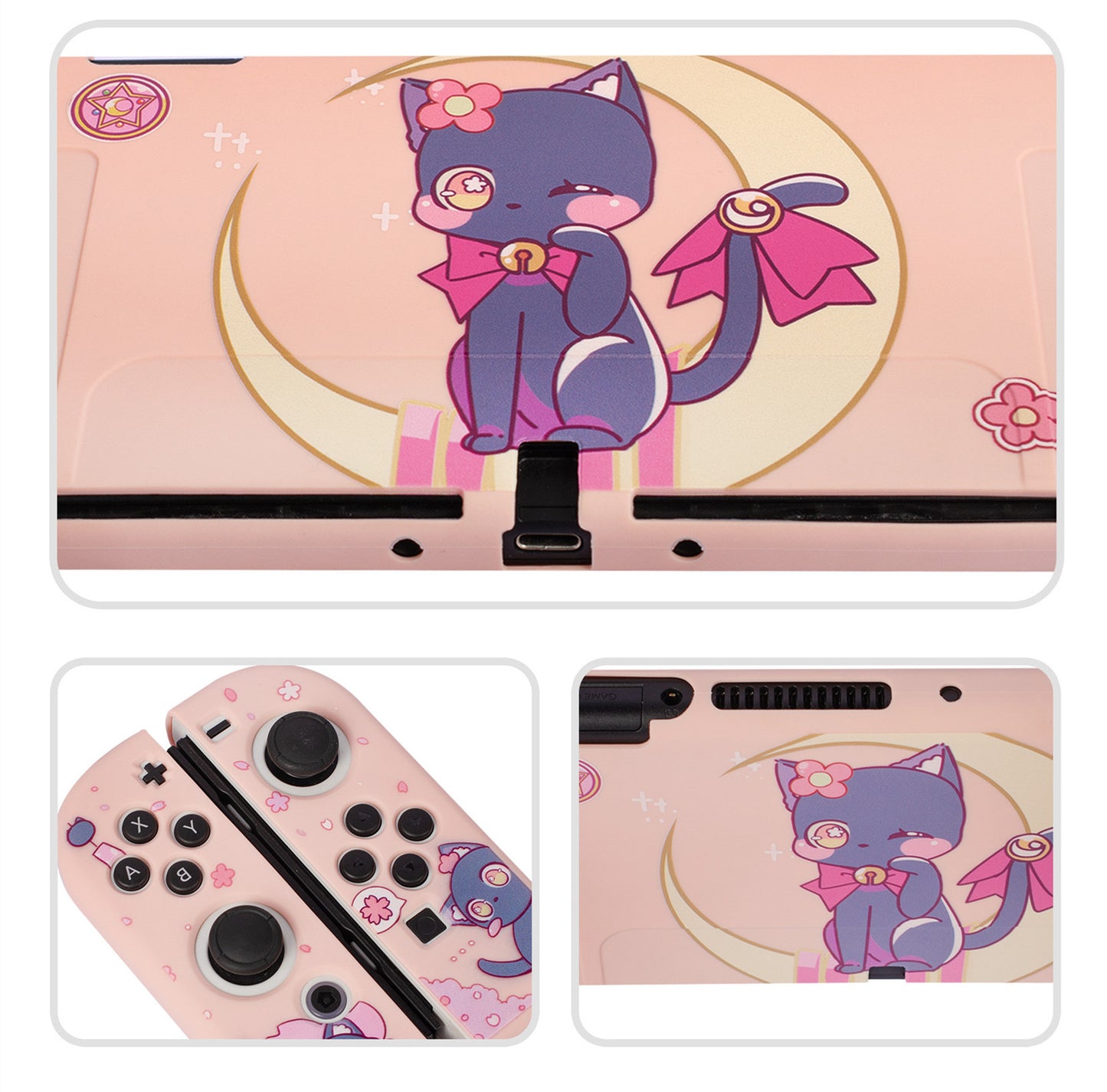 Moon Black Cat Cartoon Game Console