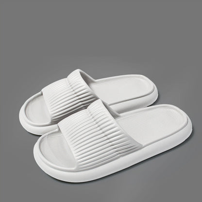 Solid Striped Design Home Slippers Women Men Fashion House Shoes Non-slip Floor Bathroom Slippers For Couple