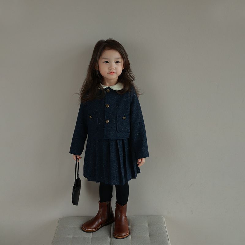 Girls' Dress Short Coat Two-piece Set